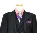 Extrema Navy Blue With Mauve Double Windowpanes Super 140's Wool Vested Suit 31819-1/9